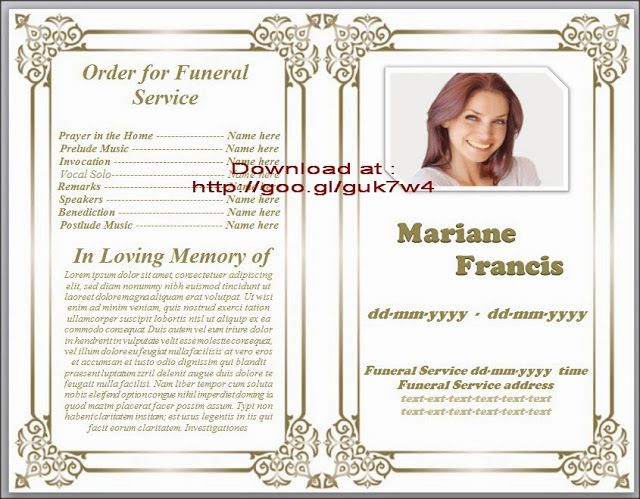 free funeral template word