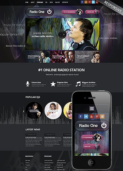 radio station website template