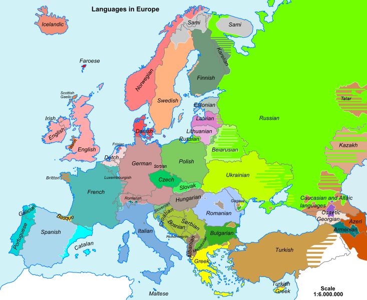 map of major european languages if you live in europe learn english or learn