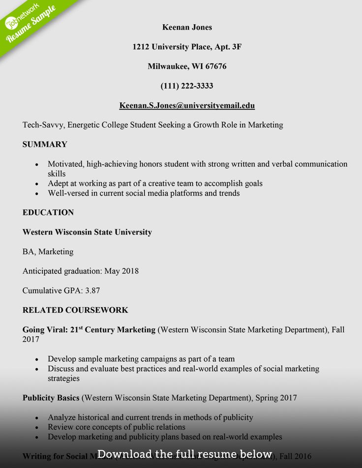 College Freshman Resume Template Beautiful How to Write A College