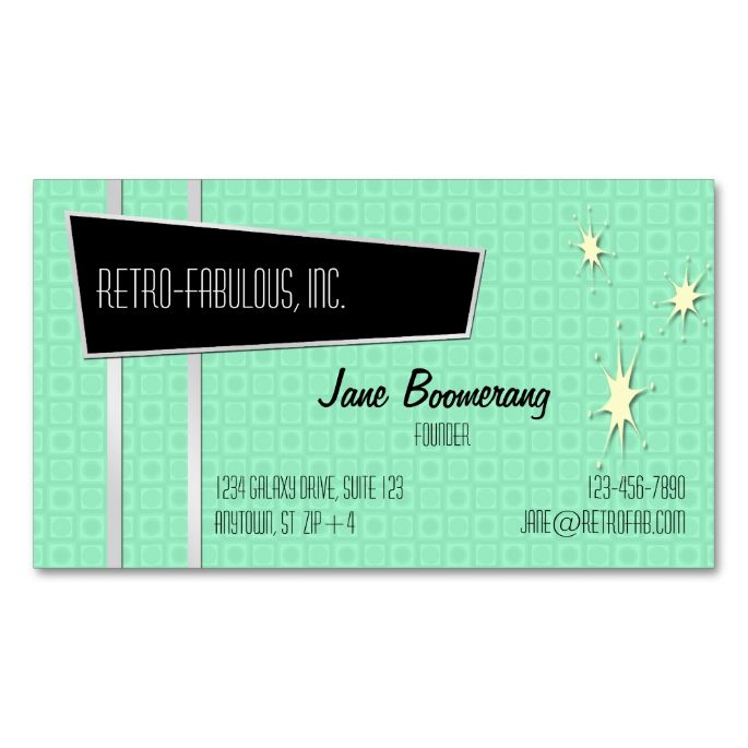 retro fabulous horizontal business cards retro vintage business horizontal business card