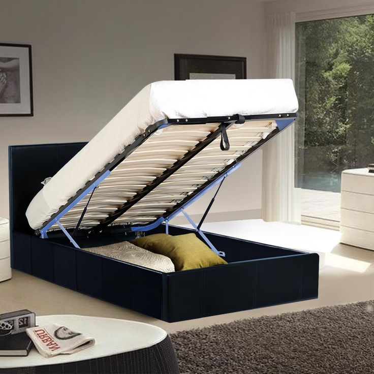 Luxo Sabina King Single Gas Lift Storage Bed Black Australia Bunk Beds With Frame Bunk Beds With Storage Bed King Frame, King Gas Lift Storage Bed