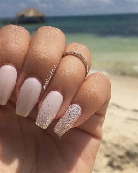 Subtle Sparkles Nail Design #AcrylicNails #acrylicnails #design #sparkles #subtl
