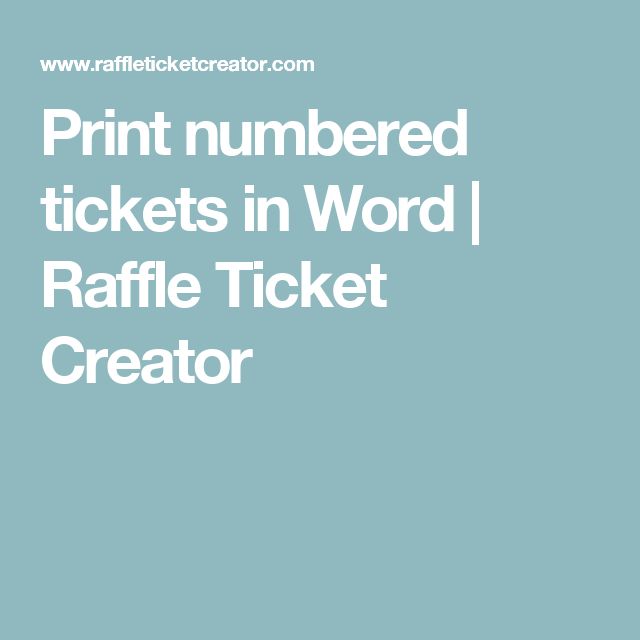 print numbered tickets in word raffle ticket creator