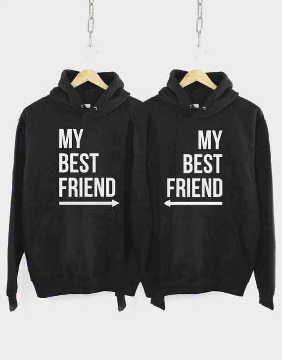 Sugarbaby My Best Friend Hoodie Best Friends Hoodies Long Sleeve Fashion Casual Tops Black B Best Friend Hoodies Fashion Casual Tops Long Sleeve Fashion Casual
