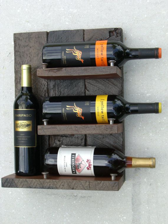 Best 10 Rustic Wine Racks Ideas On Pinterest Rack Wall 5th Wedding Anniversary Gift Wood Wine Rack Upcycled Rustic By Reclaimedredwood