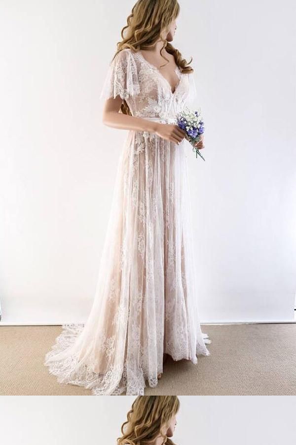 Customized Colorful V-Neck Wedding Dresses, A-Line Wedding Dresses, Wedding Dres… Customized Colorful V-Neck Wedding Dresses, A-Line Wedding Dresses, Wedding Dres…