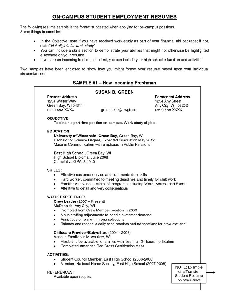 student objective resume