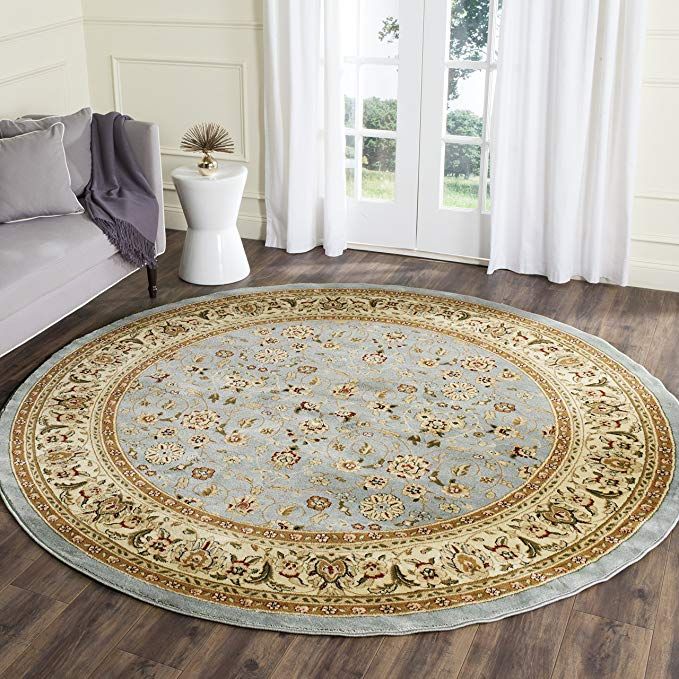 Safavieh Lyndhurst Collection Lnh312b Traditional Oriental Light Blue And Ivory Round Area Rug 9 Diameter Rugs Carpets Bedroom Ivory Round Area Rug, 9 Round Area Rug