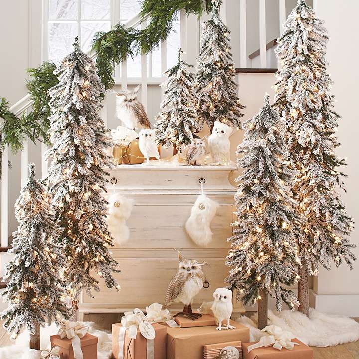Flocked alpine cheap christmas tree