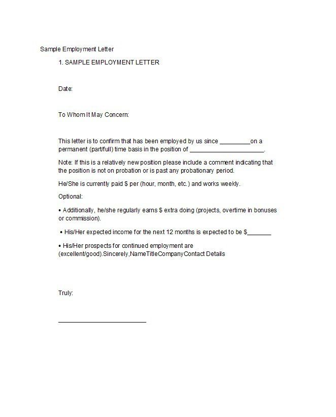 Employment Verification Form Template 40 Proof Of Employment - proof of employment template Employment Verification Form Template 40 Proof Of Employment - proof of employment template
