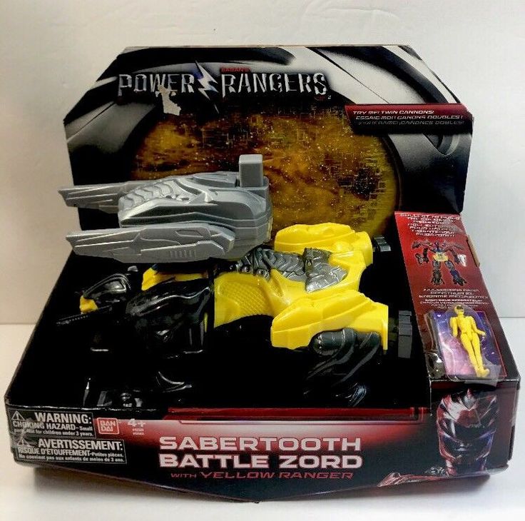 Power Rangers Movie Sabretooth Battle Zord with Yellow Ranger Figure