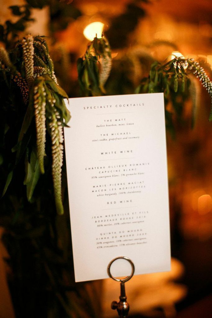 Cocktail Party Name Ideas Part - 18: Matt U0026 Michaelu0027s Perfectly Matched Wedding. Cocktail NamesCocktail MenuCocktail IdeasReception ...