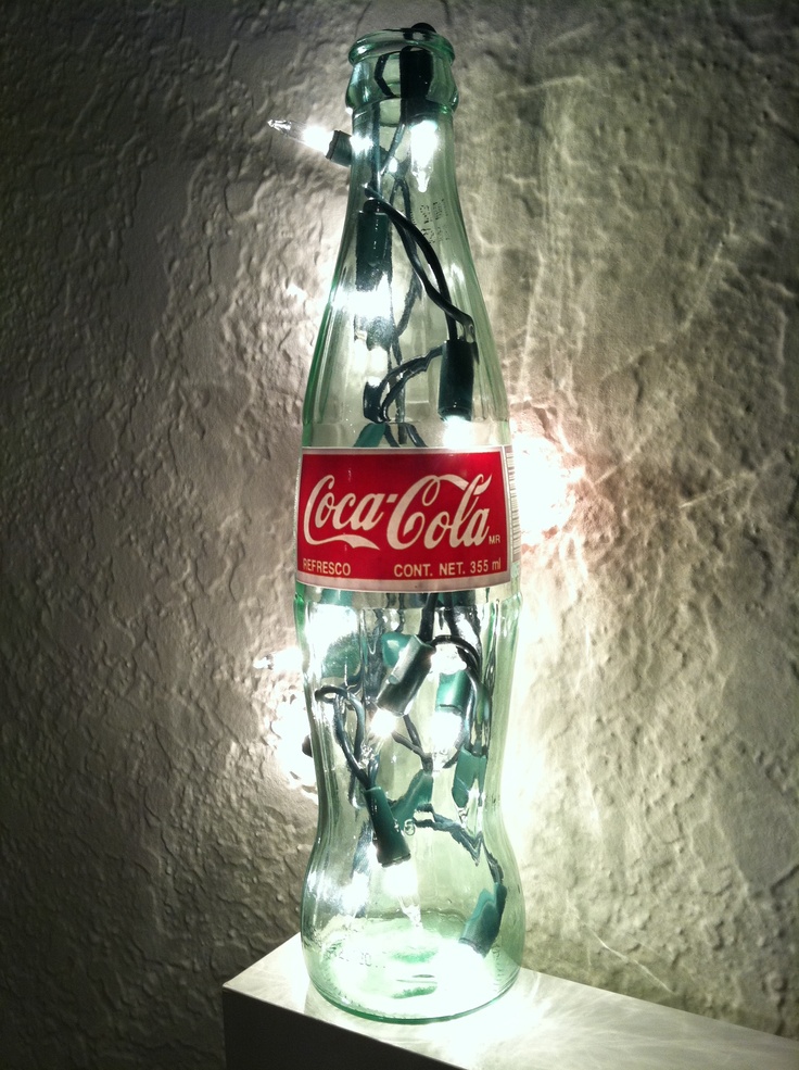 empty coke bottle short string of christmas lights diy coca cola christmas glass