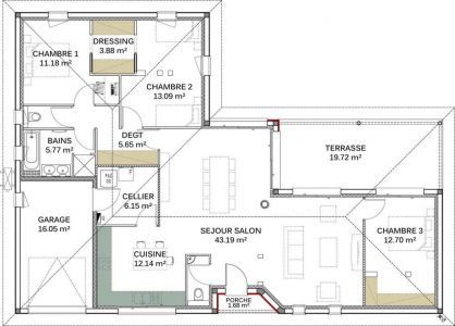 Plan de maison moderne Genus Plans de maison en L Pinterest - plan de maison de 100m2 plein pied Plan de maison moderne Genus Plans de maison en L Pinterest - plan de maison de 100m2 plein pied