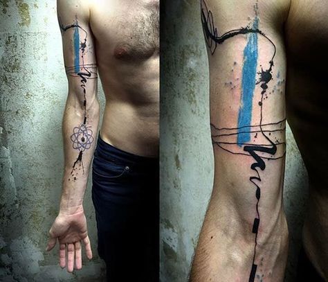 Abstract tattoo on hand biceps amazing @lina_tattoo_artist