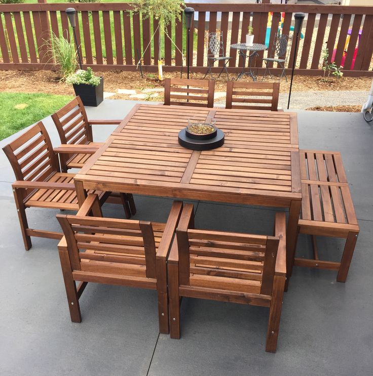 Ikea Table And Chairs Center Fire Piece From Fits In Any Umbrella Hole With Propan Wooden Outdoor Furniture Leather Living Room Wooden Outdoor Table Furniture, Outdoor Table With Umbrella Hole Ikea