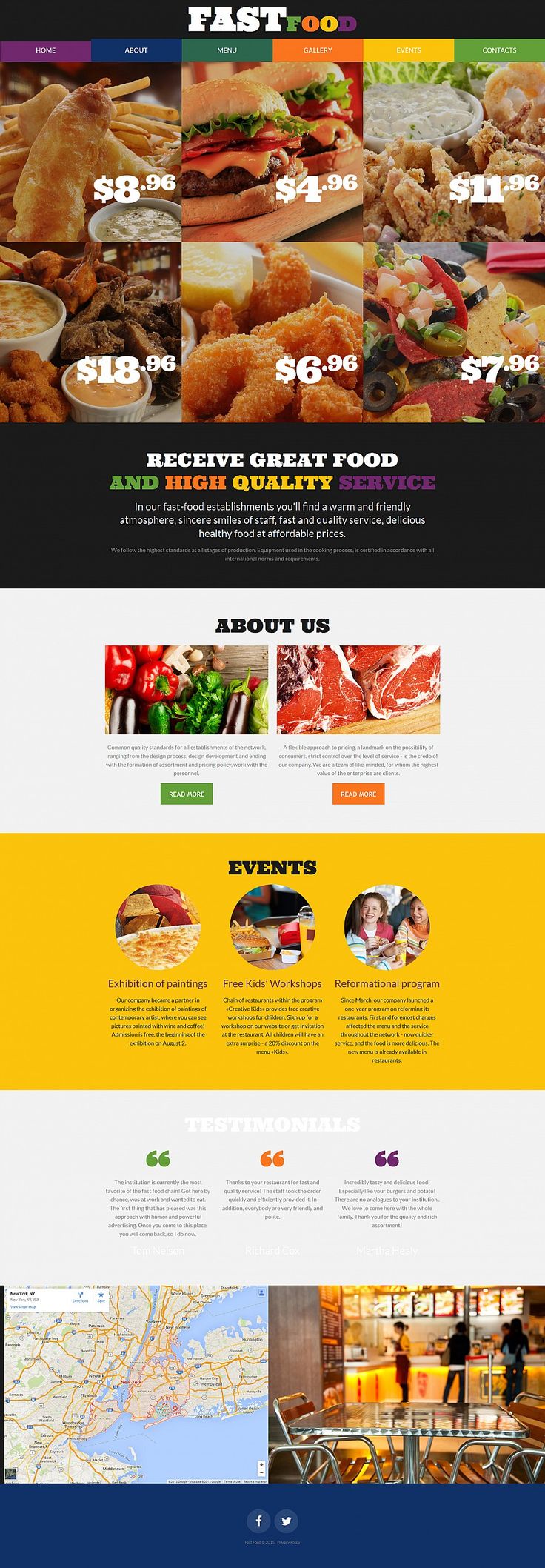 foods website templates