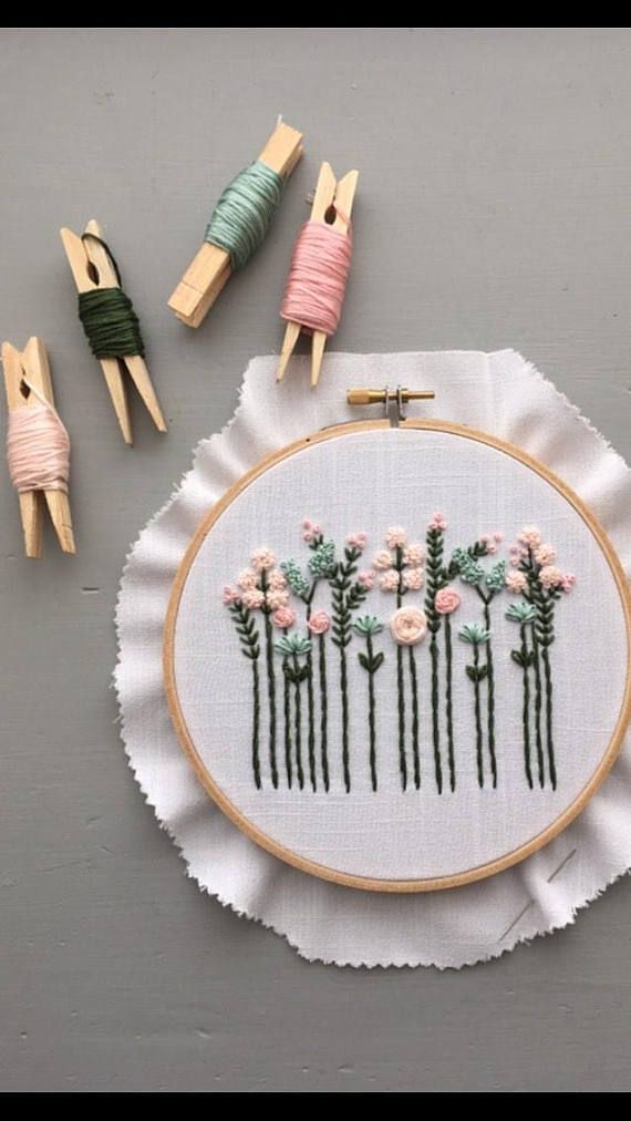 This listing is for a complete floral embroidery kit that includes: « Pre-print… This listing is for a complete floral embroidery kit that includes: « Pre-print…