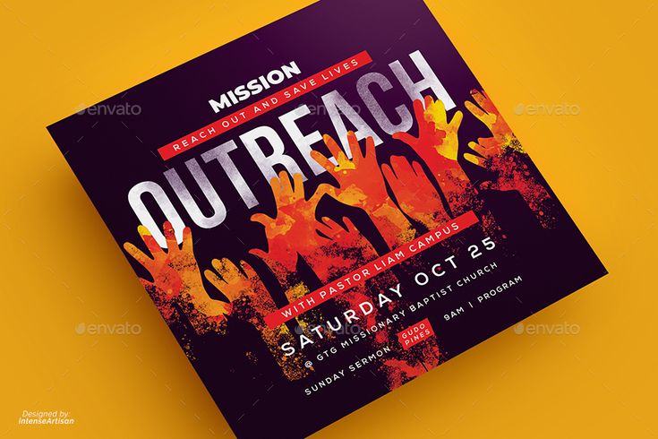 Outreach - Square Church Flyer | Church programs, Flyer, Church