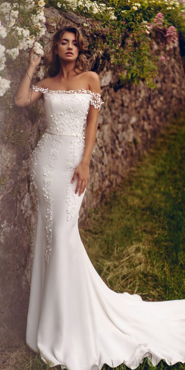 stephanie allin wedding dresses mermaid off the shoulder floral appliques satin … stephanie allin wedding dresses mermaid off the shoulder floral appliques satin …