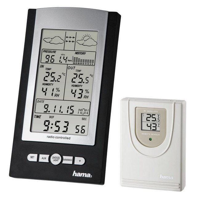 Digital Wetterstation mit Funkwecker Thermometer Funk Außensensor Funkuhr