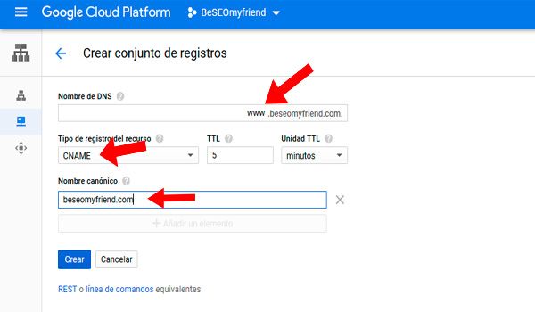 Https Beseomyfriend Com Configurar Dns Google Cloud Google Alojamiento Web Nombre
