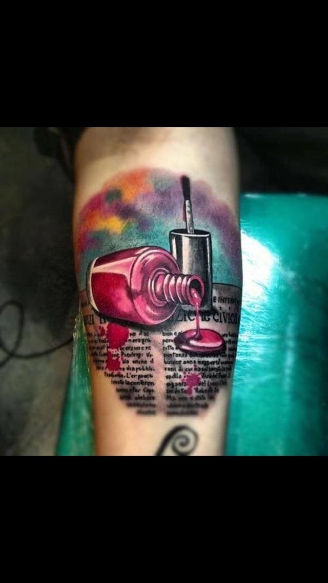 nail polish bottle tat tattoos we like amp ideas nail polish bottle tat tattoos we like amp ideas