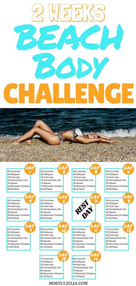 2 weeks summer beach body challenge challenges workout workout