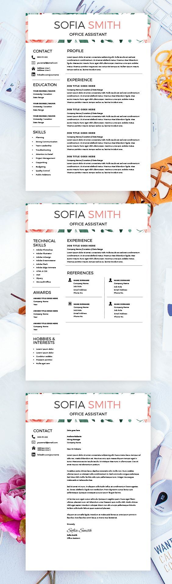 Resume for Female - CV design - Resume Download - MS Word Resume for Word - Professional Resume Template Mac - Instant Download