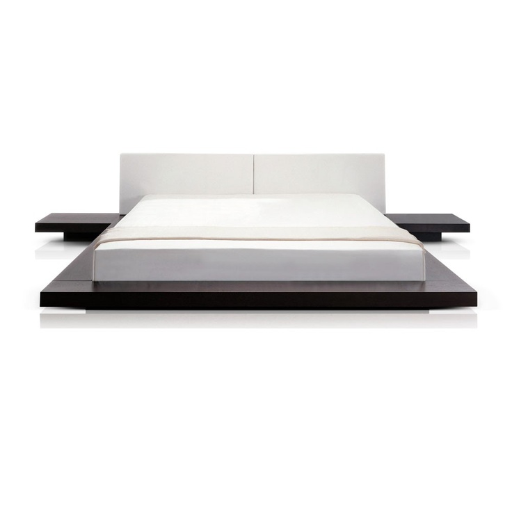 Japanese Inspired Robie King Platform Bed Furniture Super Size Bed Furniture, Asian King Bed Frame