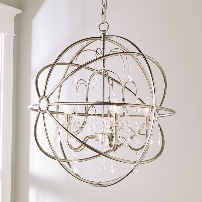 Crystal And Metal Orb Chandelier Silver Crystals Crystal And Metal Orb Chandelier Silver, Shades Of Light Crystal And Metal Orb Chandelier