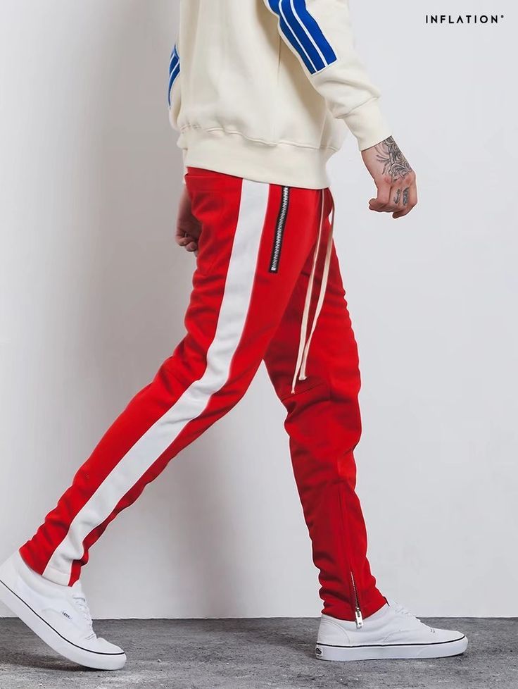 Autumn Mens Sportswear Pants Side Stripe zipper Jogger Pants Autumn Mens Sportswear Pants Side Stripe zipper Jogger Pants