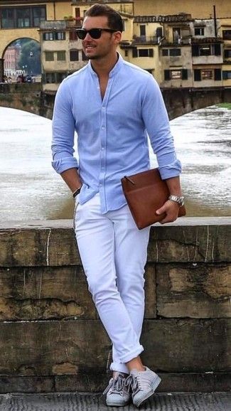 s.Oliver Camisa de manga larga azul-blanco look casual Moda Camisas de vestir Camisas de manga larga