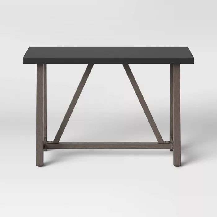 Faux Wood Patio Console Table With Concrete Tabletop Smith Hawken In 2021 Outdoor Faux Wood Patio Console Table With, Patio Console Table Target