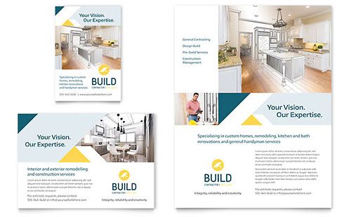contractor print ad sample template brochure design free print ad template