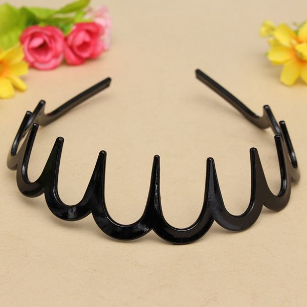 TOOTHED BLACK OR TORT PLASTIC ALICEBAND HAIR BAND