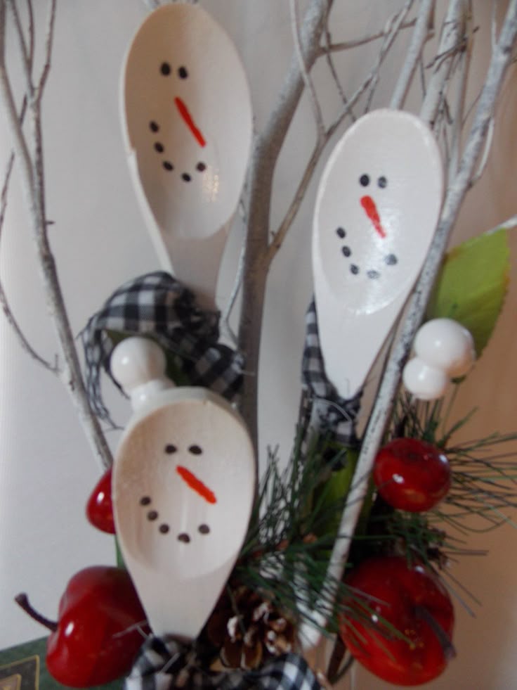 wooden snowmen spoons set of 3 special by wooden snowmen spoons set of 3 special by