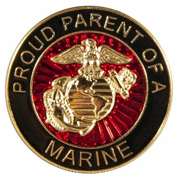 USMC Marine Corps Lapel Pin My Son is A Marine Round w Eagle Globe and Anchor