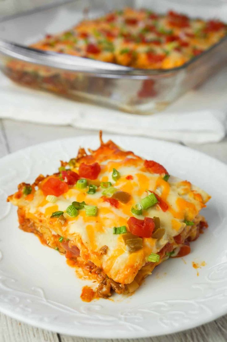 Taco Lasagna is an easy casserole recipe with layers of Taco Lasagna is an easy casserole recipe with layers of