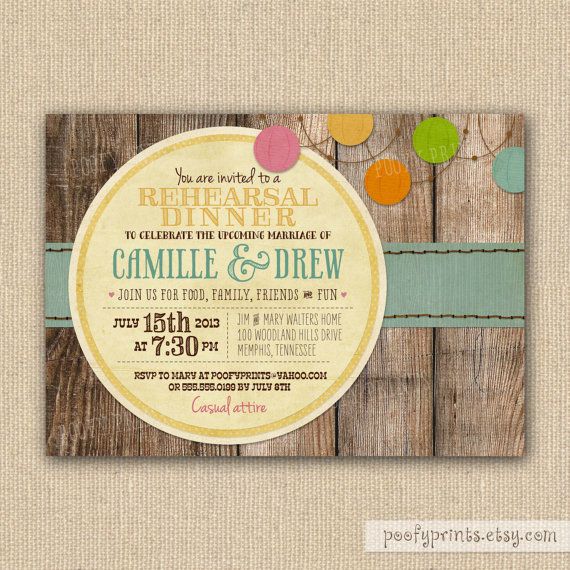 Rustic Rehearsal Dinner Invitations Rustic Rehearsal Dinner Invitations