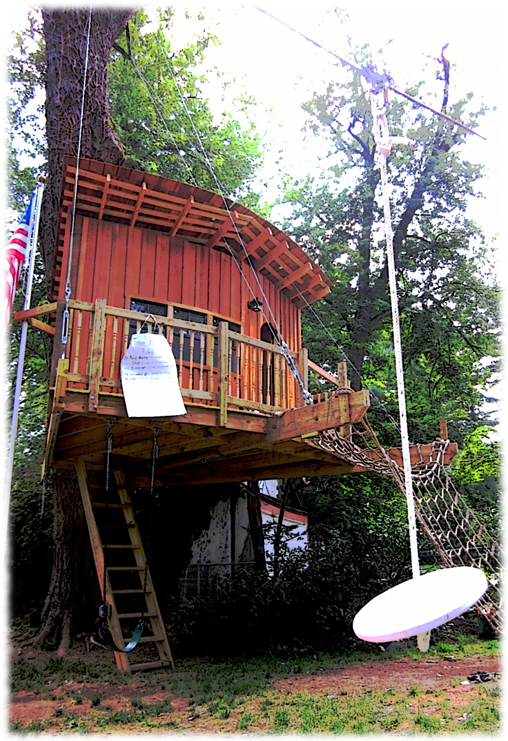 Design Single Tree Treehouse 65 best tree houses ziplines images on pinterest treehouses suspended single house with swing and flag pole