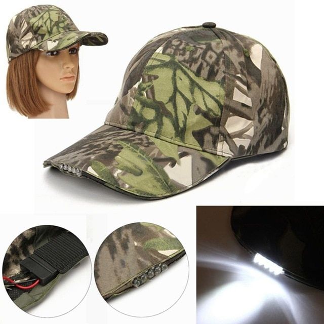 New 5LED Baseball Cap with Lights Adjustable Strap Hat Fishing Camping Hiking