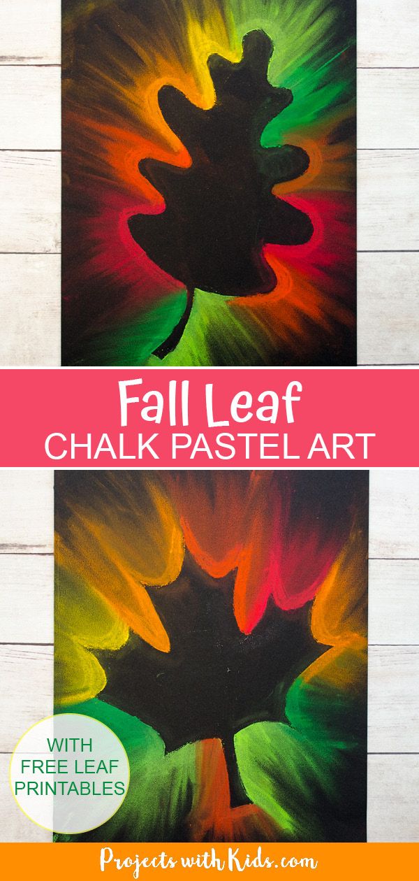 Kids will love making this fall leaf chalk pastel art using all of the gorgeous ...
