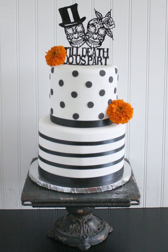 Best 25+ Zombie Wedding Cakes Ideas On Pinterest Halloween Day of the Dead / Goth Wedding Cake Topper - Skeleton Sugar Skull Halloween Zombie Wedding USD) by Silhouetteweddings - Best 25+ Zombie Wedding Cakes Ideas On Pinterest Halloween
