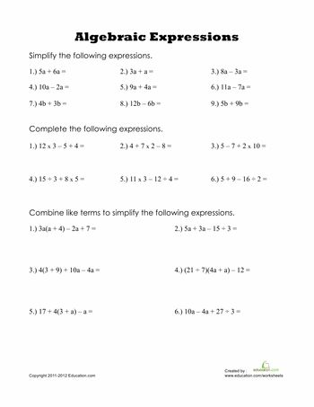 7th grade math worksheets algebra
