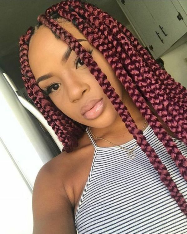 [Pictures] Master Collection of 52 BURGUNDY BOX BRAIDS Box braids