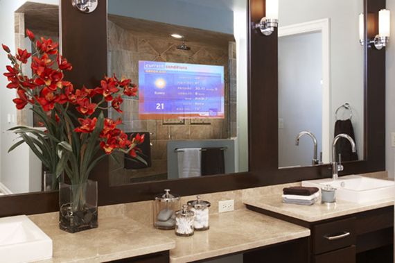 Tv In Mirror Bathroom Electronics Pinterest Wall Mount And Walls