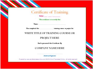 A Sample Training Certificate characterizes and demonstrates that the individual has prepared and picked up the essential information about that certain field. It is not just a declaration of completion but its credibility can be judged by the signatures of the authority.