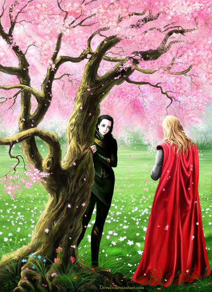 Two brothers, Loki and Thor in Asgard Eden, asking each other for